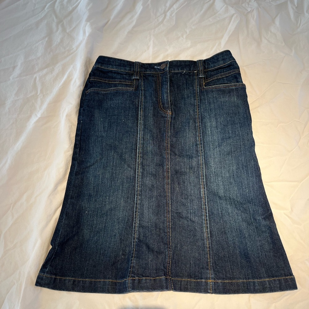 Vintage Mid Rise Denim Midi skirt